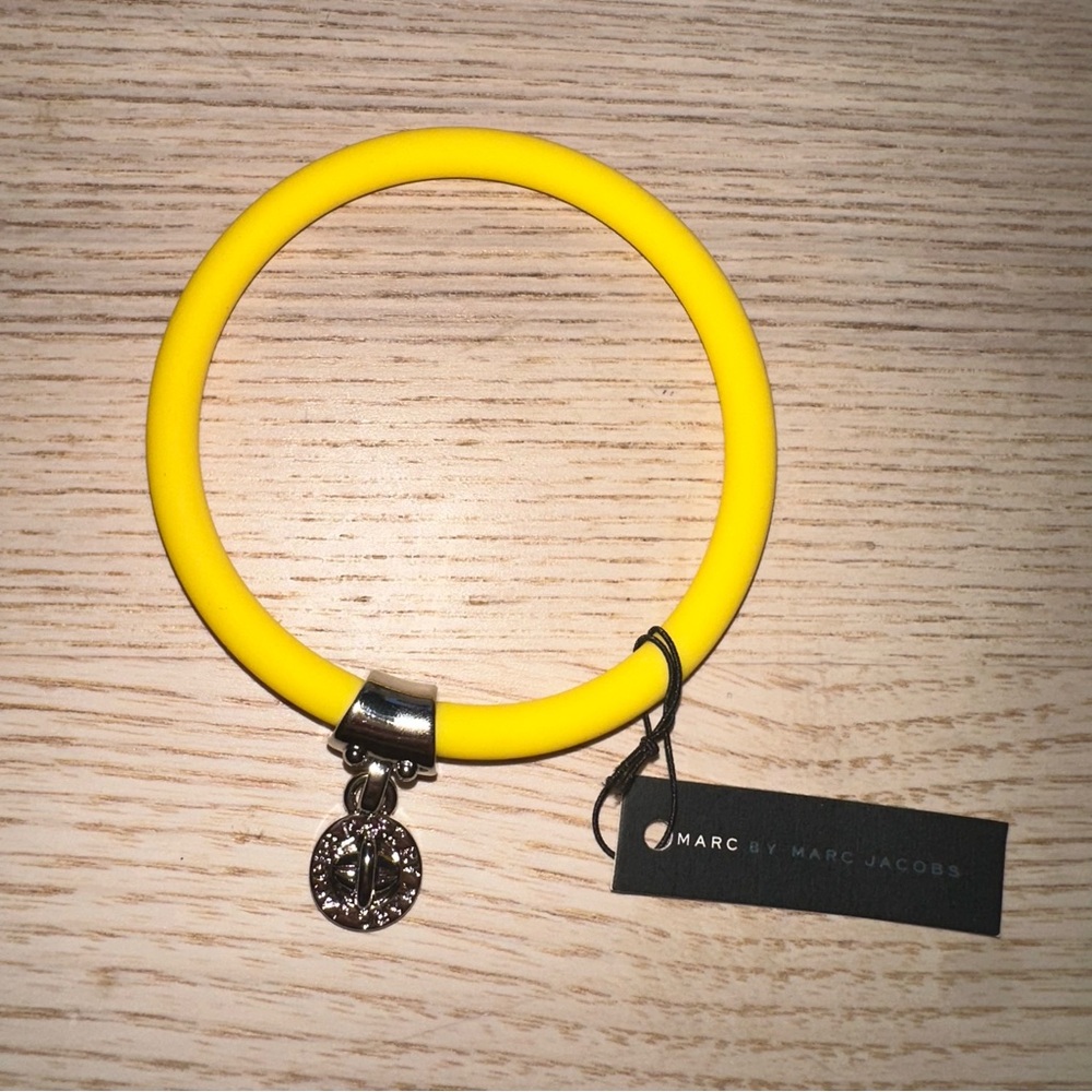 NWT Marc By Marc Jacobs Safety Yellow Rubber Bracelet MSRP $28